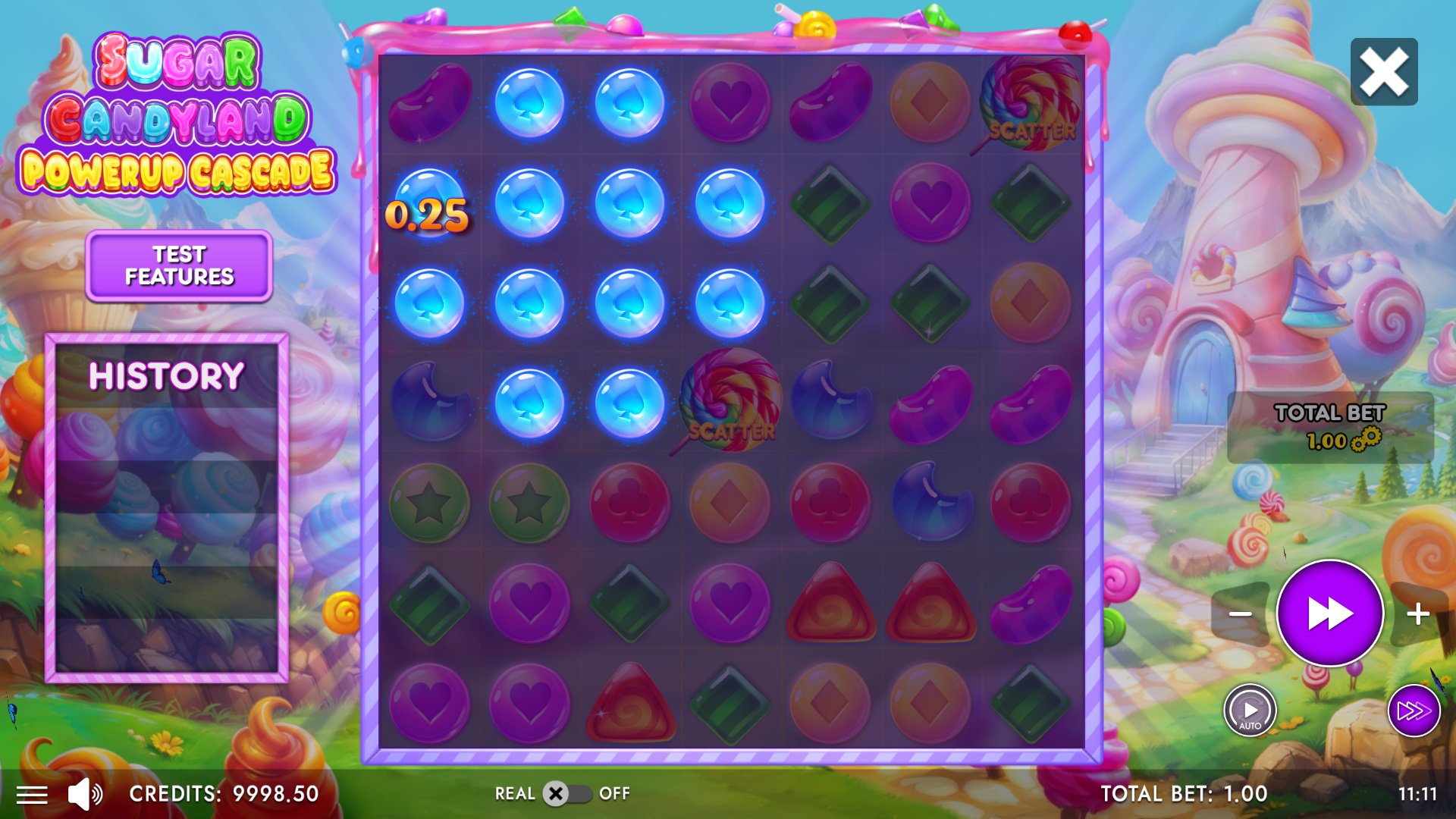 Sugar Candyland Powerup Cascade - Main Screen