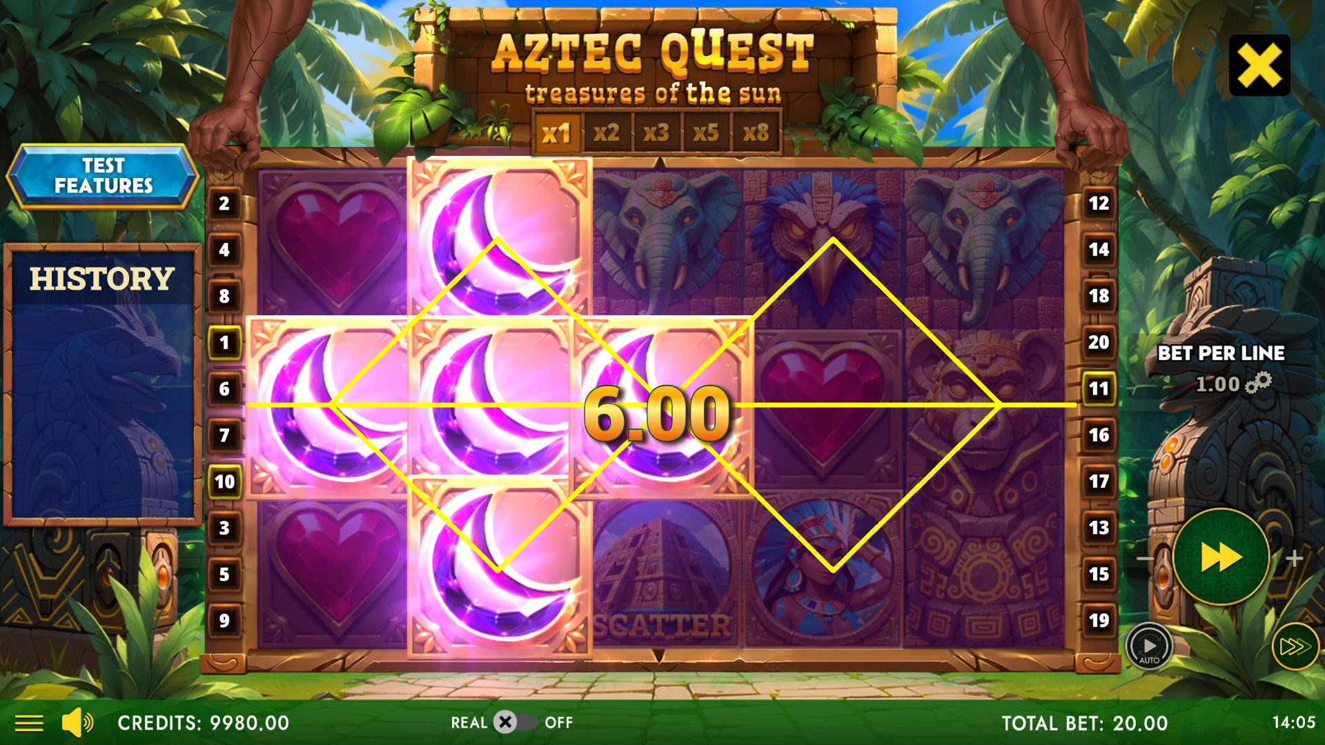 Aztec Quest - Treasures Of The Sun - Main Screen