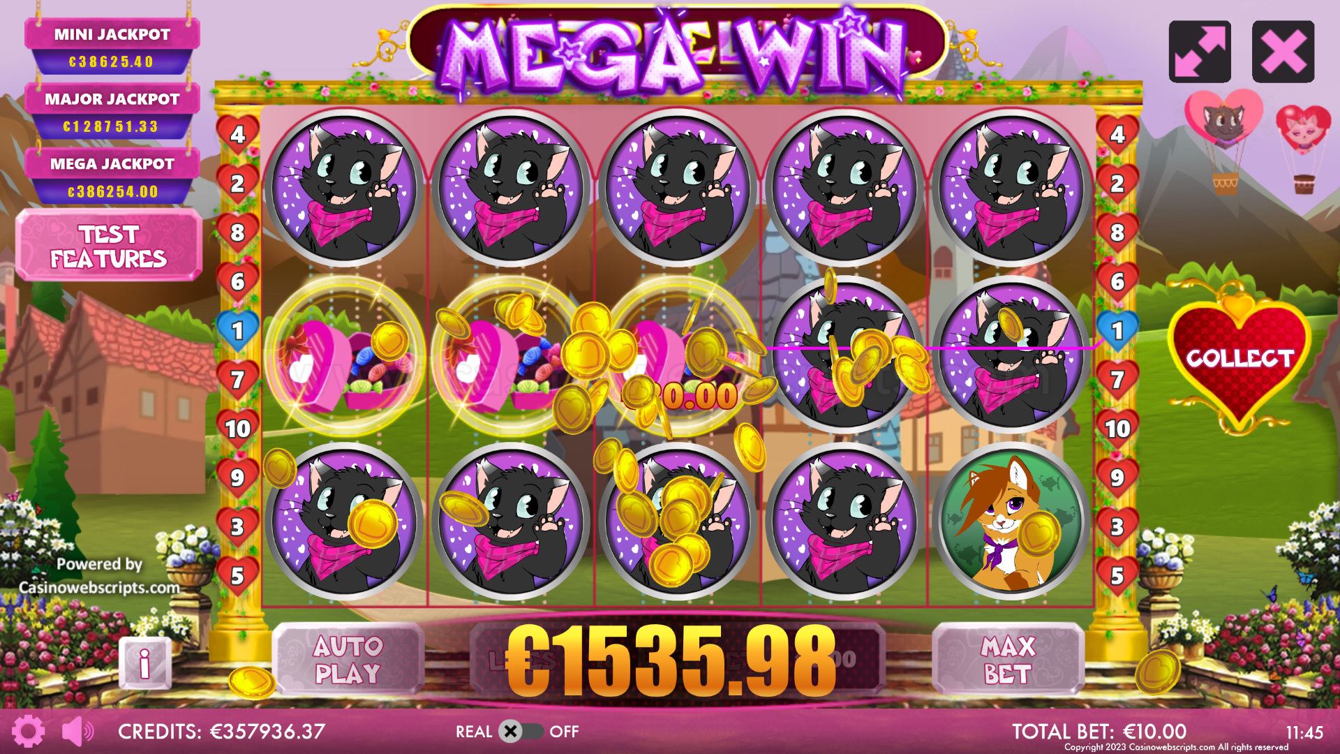 Catz Reel Love HTML5 Mobile and PC - Mega Win