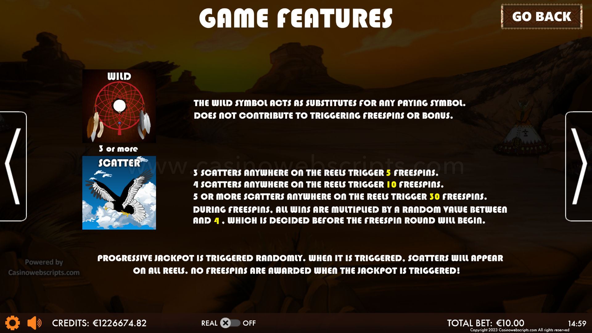Indian Charm Triple Jackpots HTML5 Mobile and PC - Features