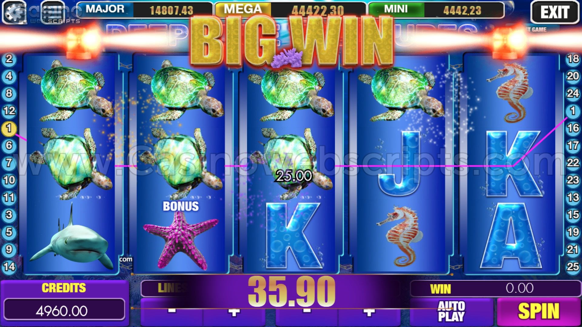 Deep Blue Treasures HTML5 Mobile and PC - Big Win
