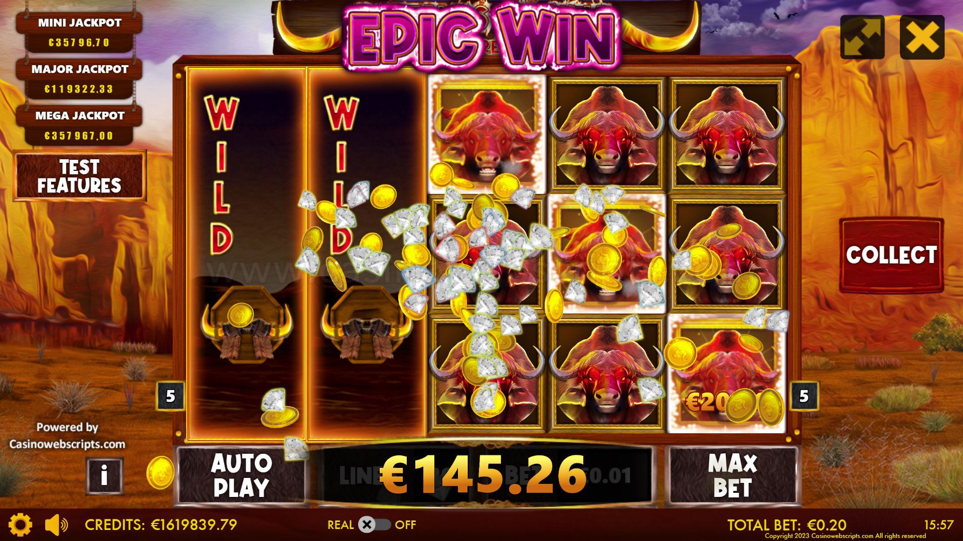 Buffalos Go Wild - Legendary Treasure Hold - Epic Win