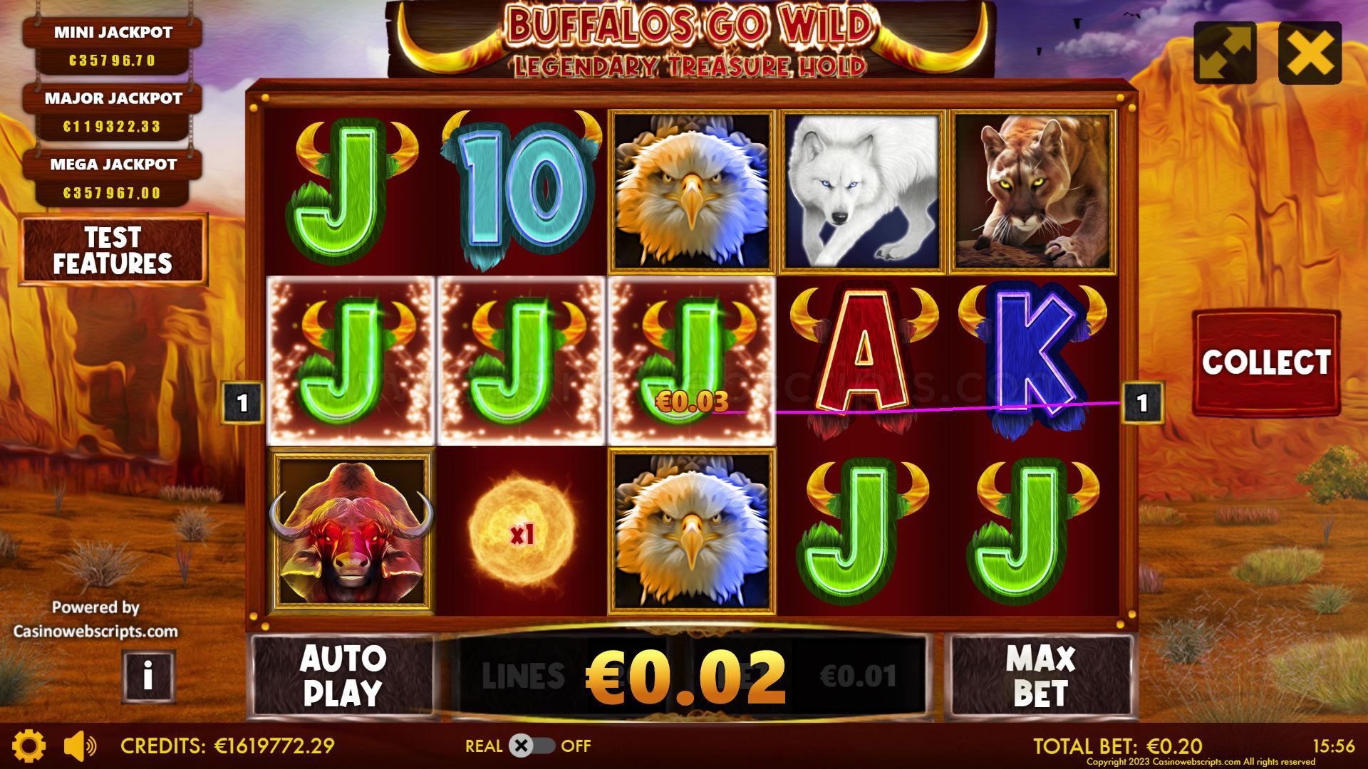 Buffalos Go Wild - Legendary Treasure Hold - Win