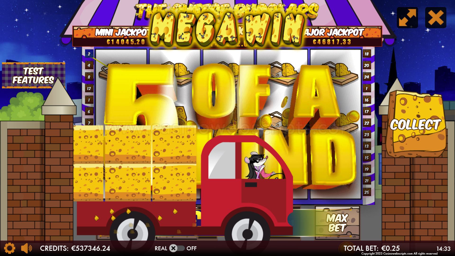 Cheese Burglars HTML5 Mobile and PC - Mega Win