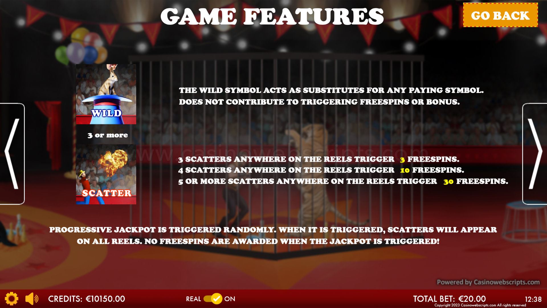 Circus of Fortune HTML5 Mobile and PC - Features