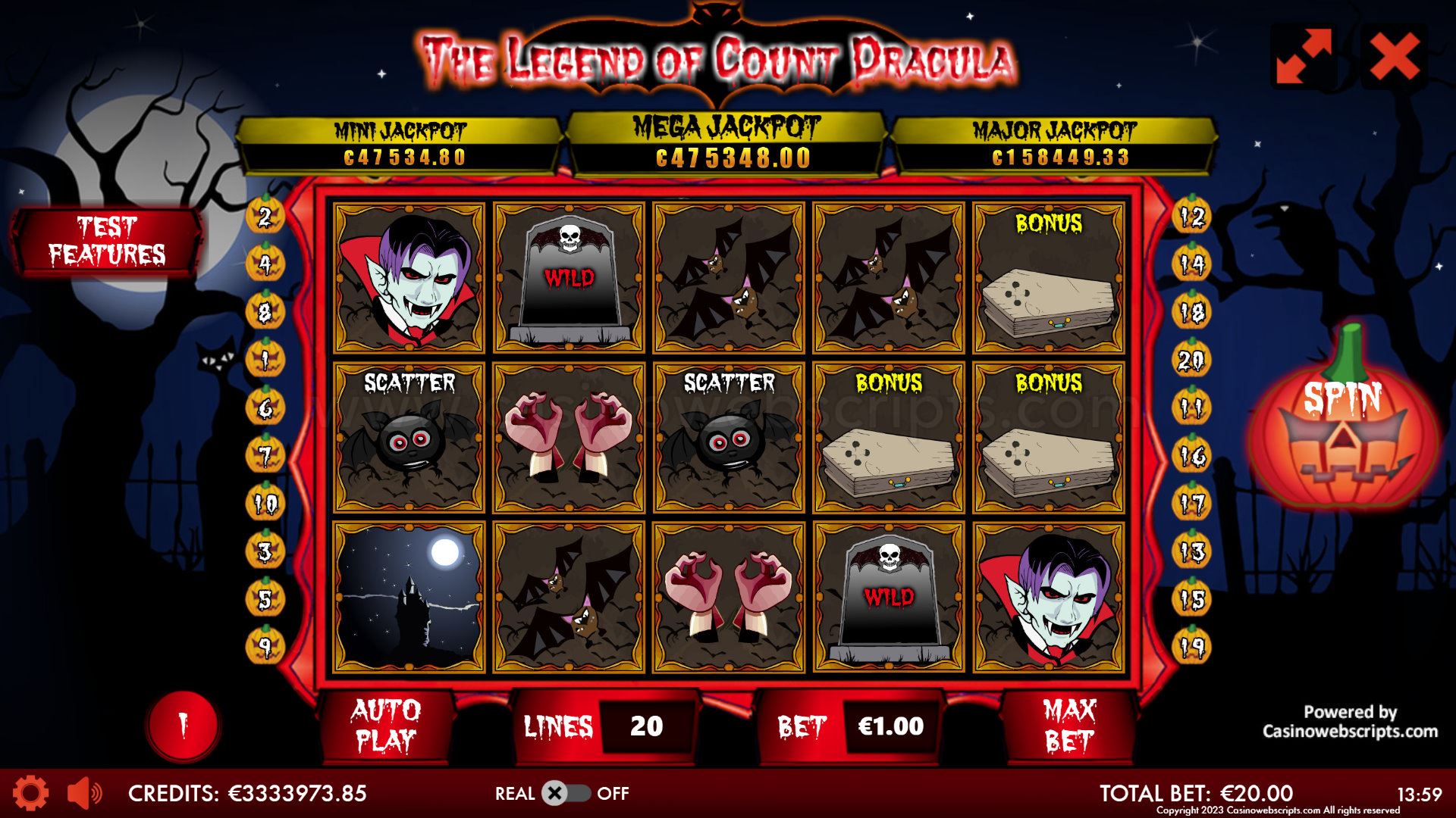 The Legend of Count Dracula HTML5 Mobile and PC - Preview