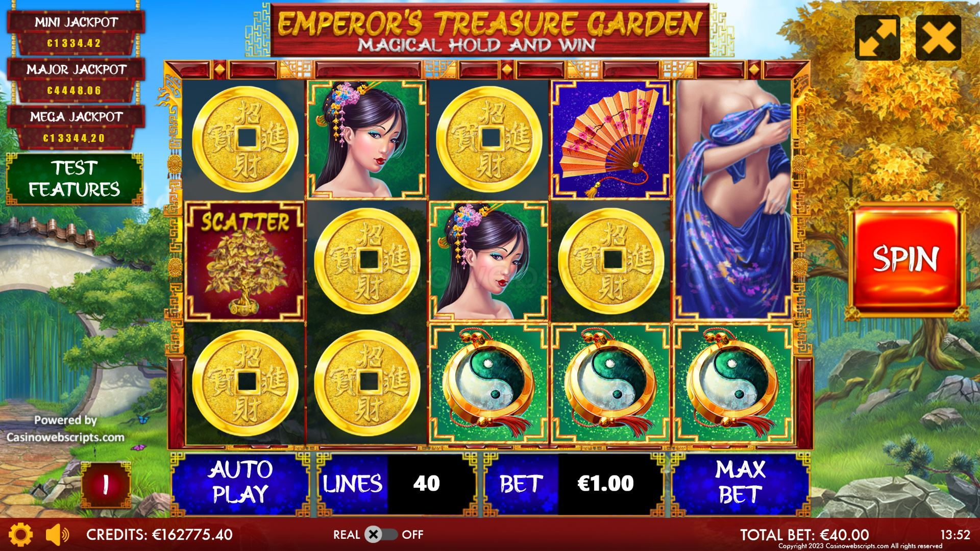 Emperor Treasure Garden - Magical Hold and Win - Main Screen