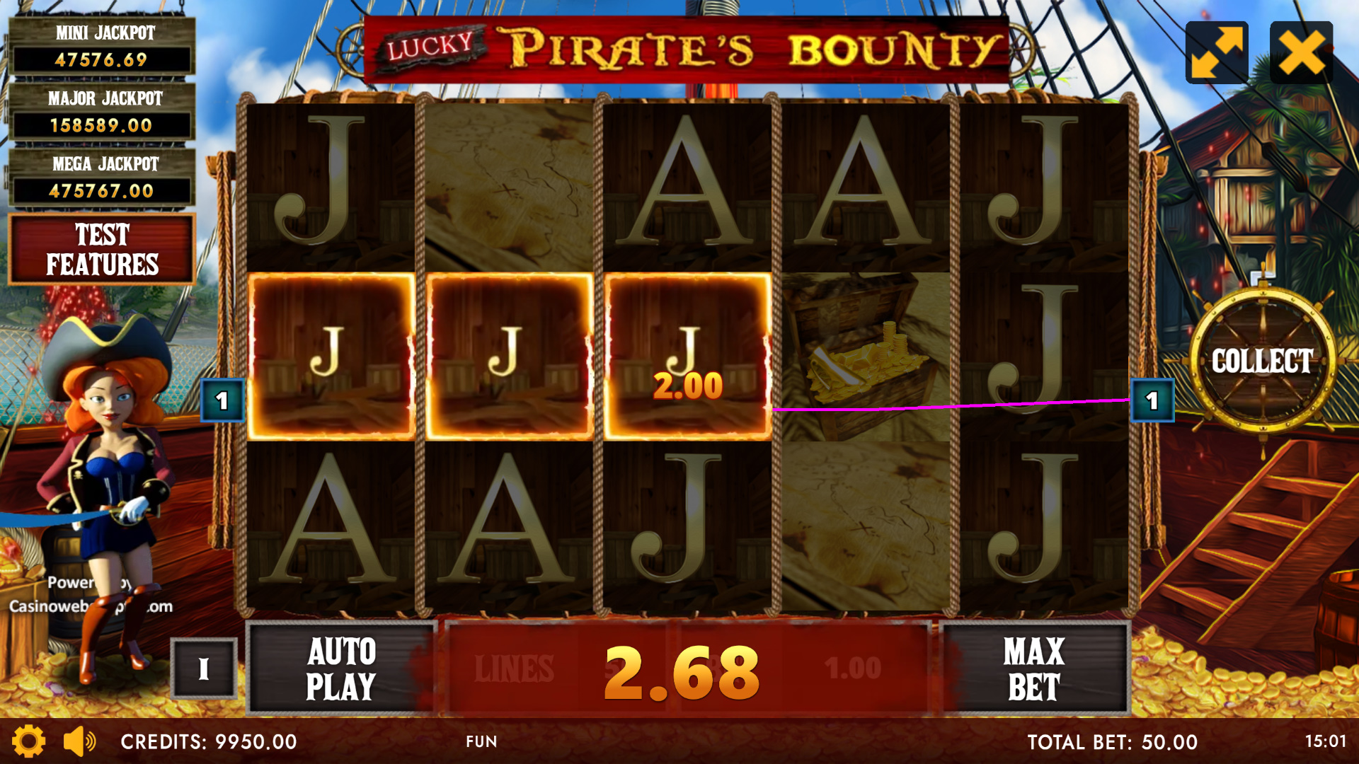 Lucky Pirate Bounty - HoldnWin - Main Screen