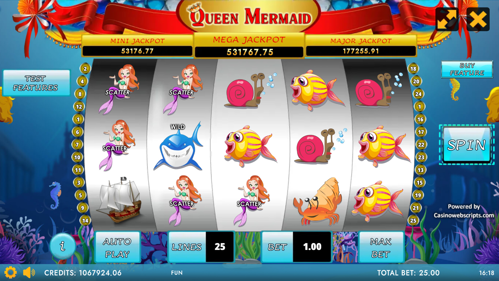 Queen Mermaid Deluxe HTML5 Mobile and PC - Preview