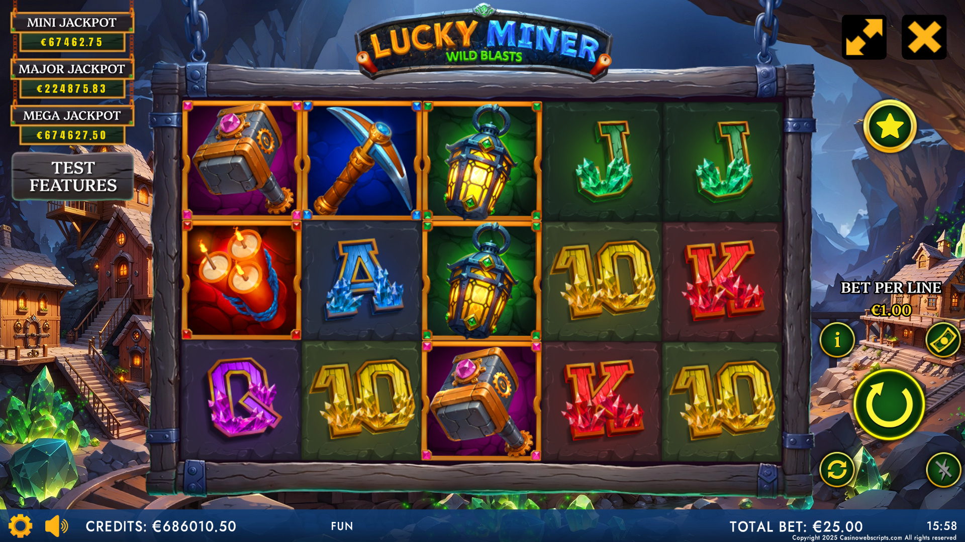 Lucky Miner - Wild Blasts - Main Screen
