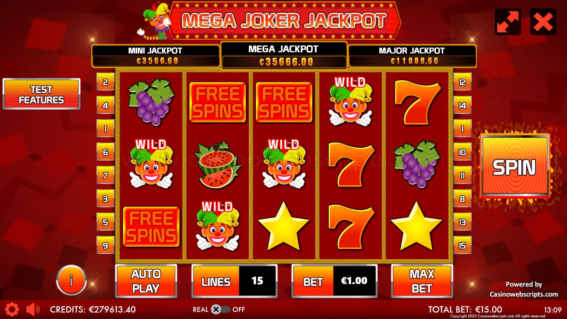 Mega Joker Jackpot HTML5 Mobile and PC - Preview