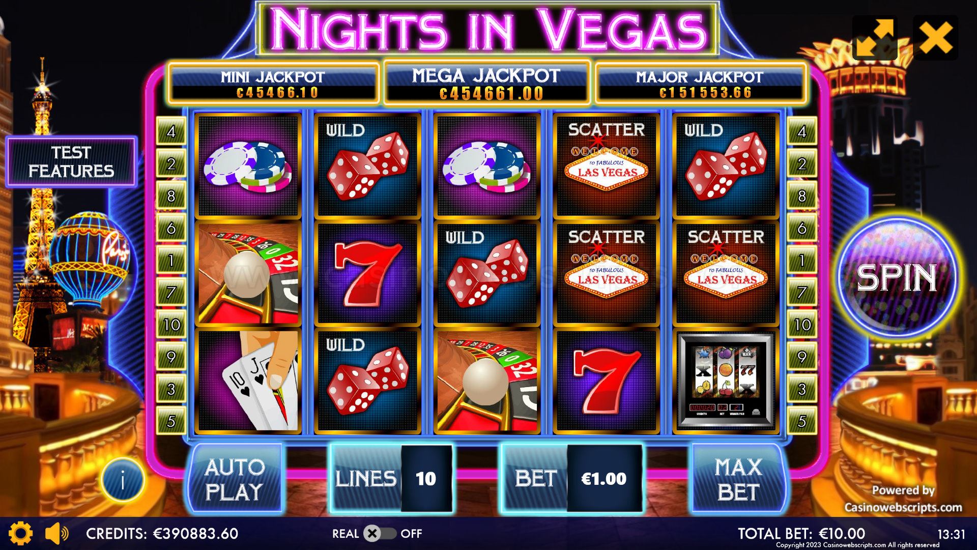 Nights in Vegas Jackpot HTML5 Mobile and PC - Preview