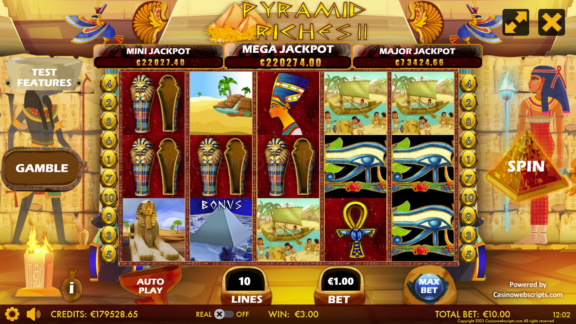 Pyramid Riches II HTML5 Mobile and PC - Preview