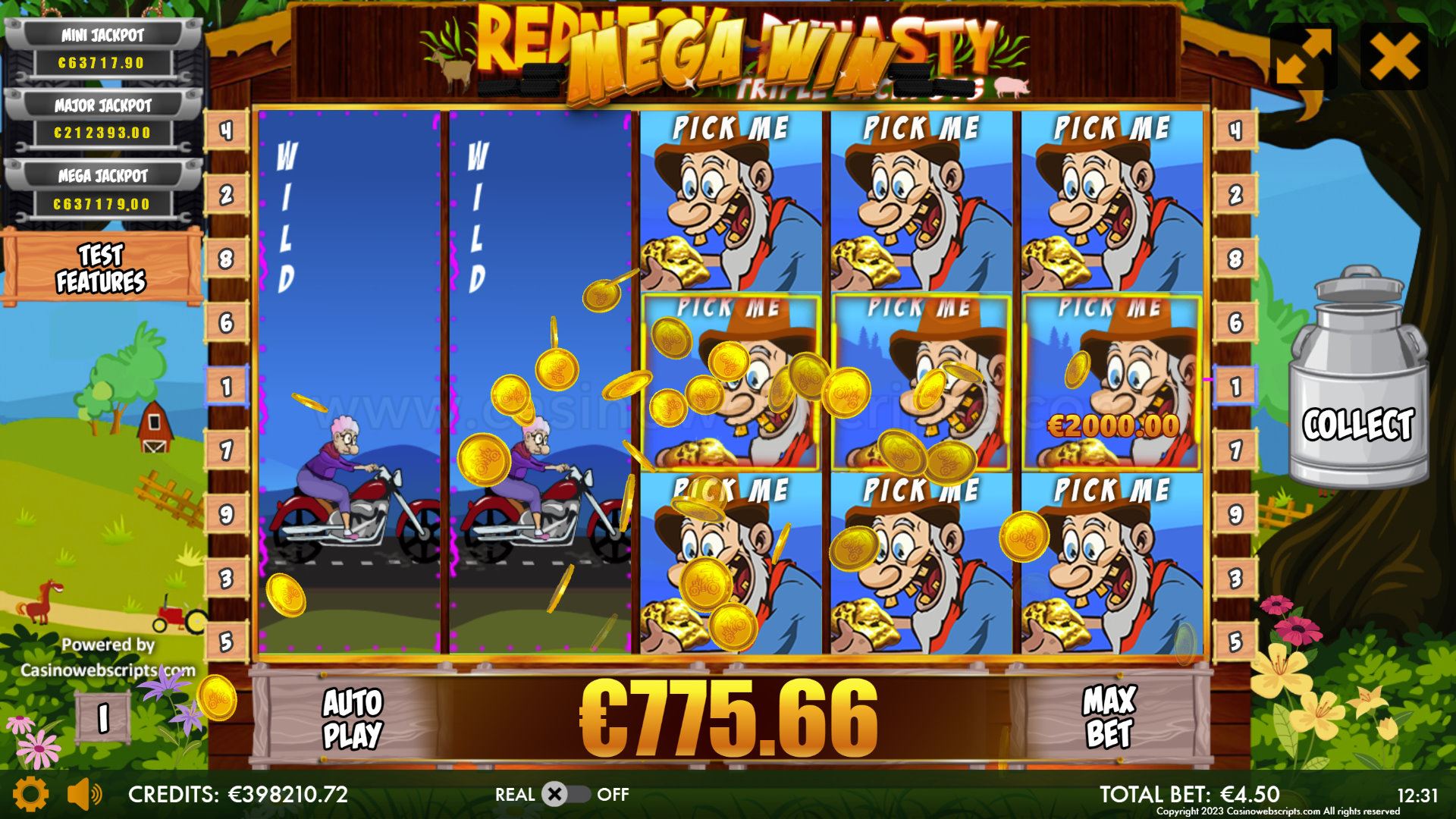 Redneck Dynasty Triple Jackpots Mobile and PC  - Mega Win