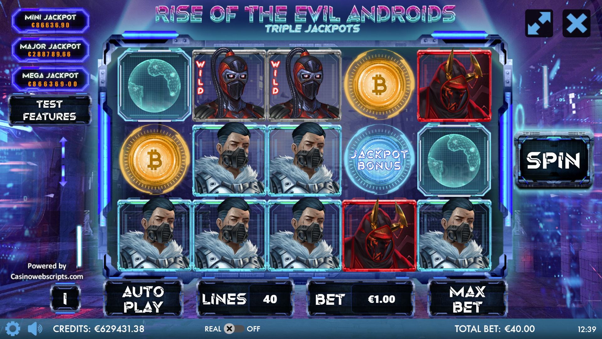 Rise Of The Evil Androids - Main Screen