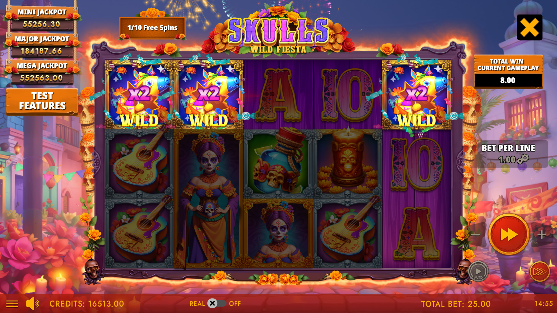 Skulls Wild Fiesta free spins round