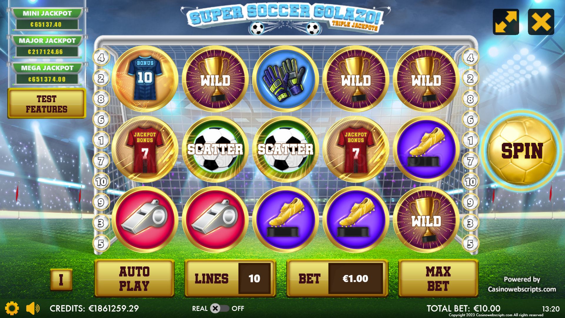 Super Soccer Golazo - Main Screen