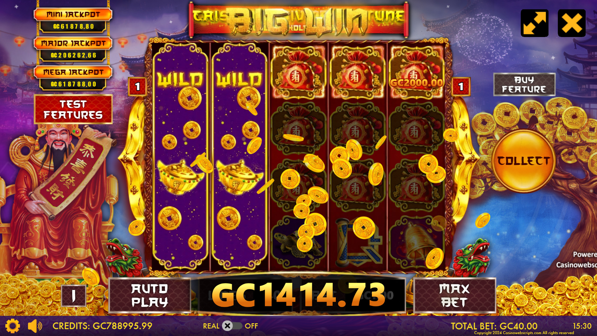 Caishen Divine Fortune - Golden Hold and Win  - Win