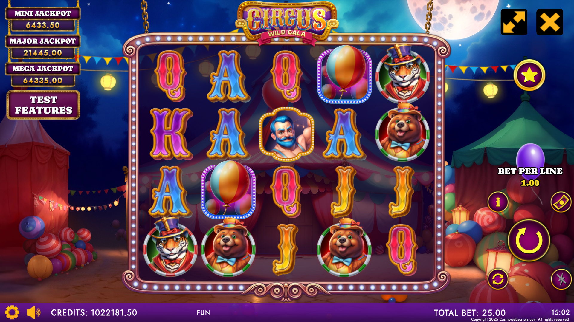Circus - Wild Gala - Main Screen