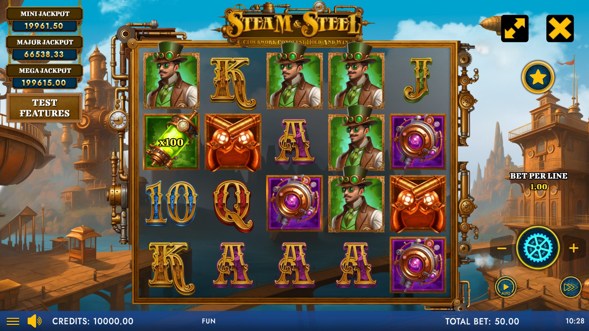 Steam And Steel - Clockwork Conquest Hold And Win - Main Screen