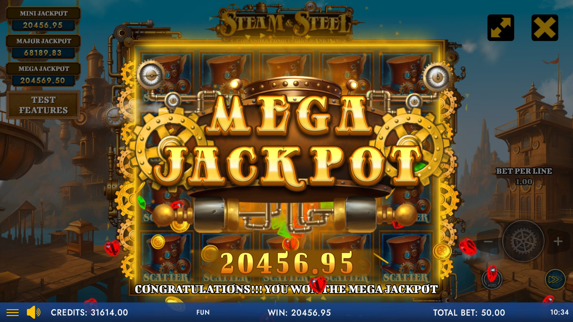 Steam And Steel - Clockwork Conquest Hold And Win - Jackpot