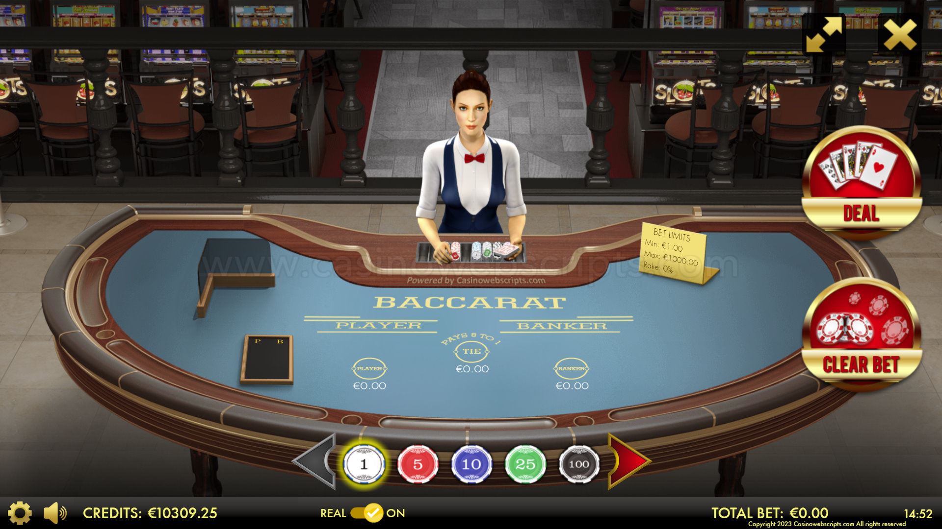 Baccarat 3D Dealer Deluxe HTML5 Mobile and PC - Preview