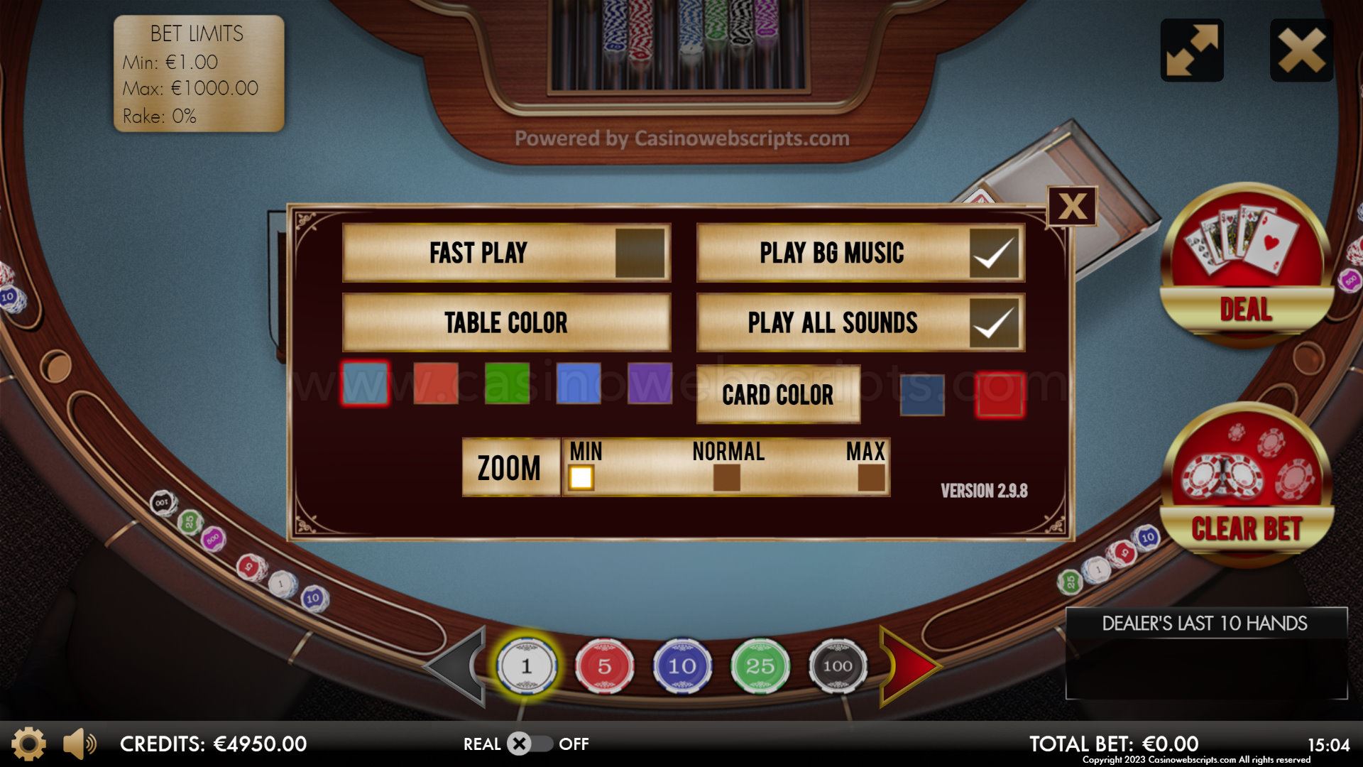 BlackJack 21 Classic Deluxe HTML5 Mobile and PC - Preview
