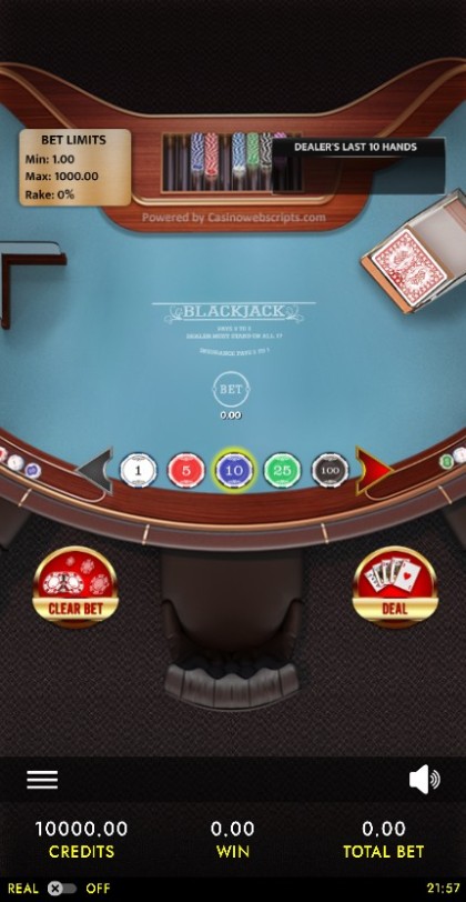 BlackJack 21 Classic Deluxe HTML5 Mobile and PC mobile