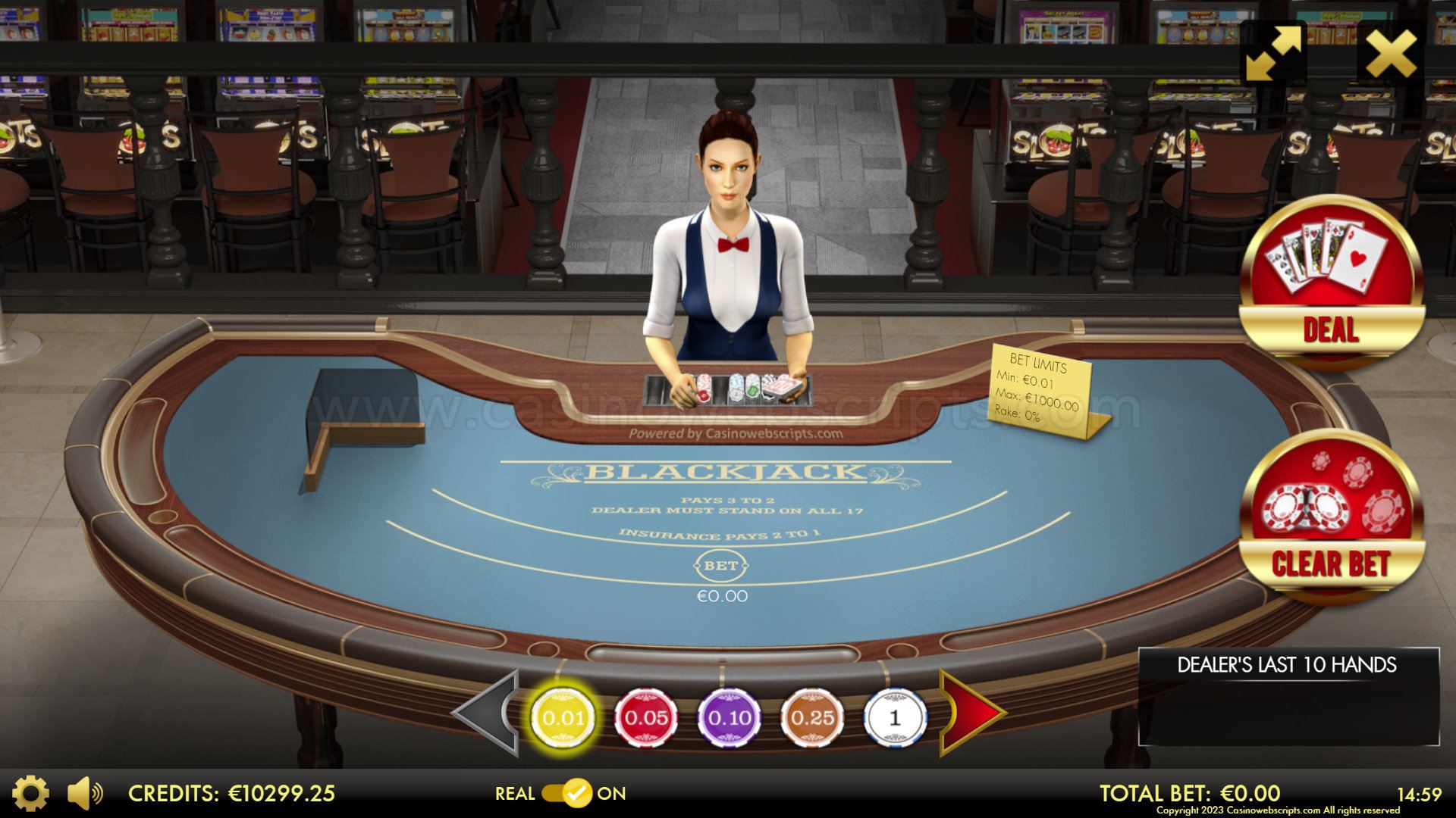 BlackJack 21 Classic 3D Dealer Deluxe HTML5 Mobile and PC - Preview