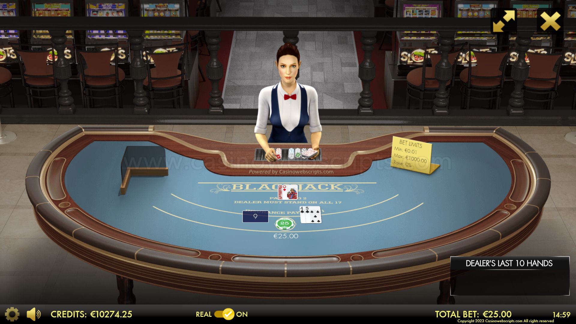 BlackJack 21 Classic 3D Dealer Deluxe HTML5 Mobile and PC - Preview