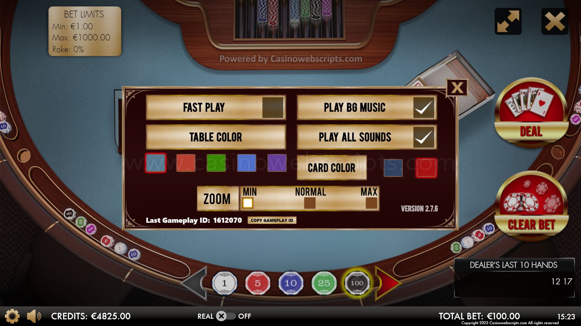 BlackJack 21 FaceUp Deluxe HTML5 Mobile and PC - Preview