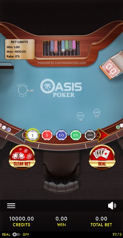 Oasis Poker Deluxe HTML5 Mobile and PC mobile