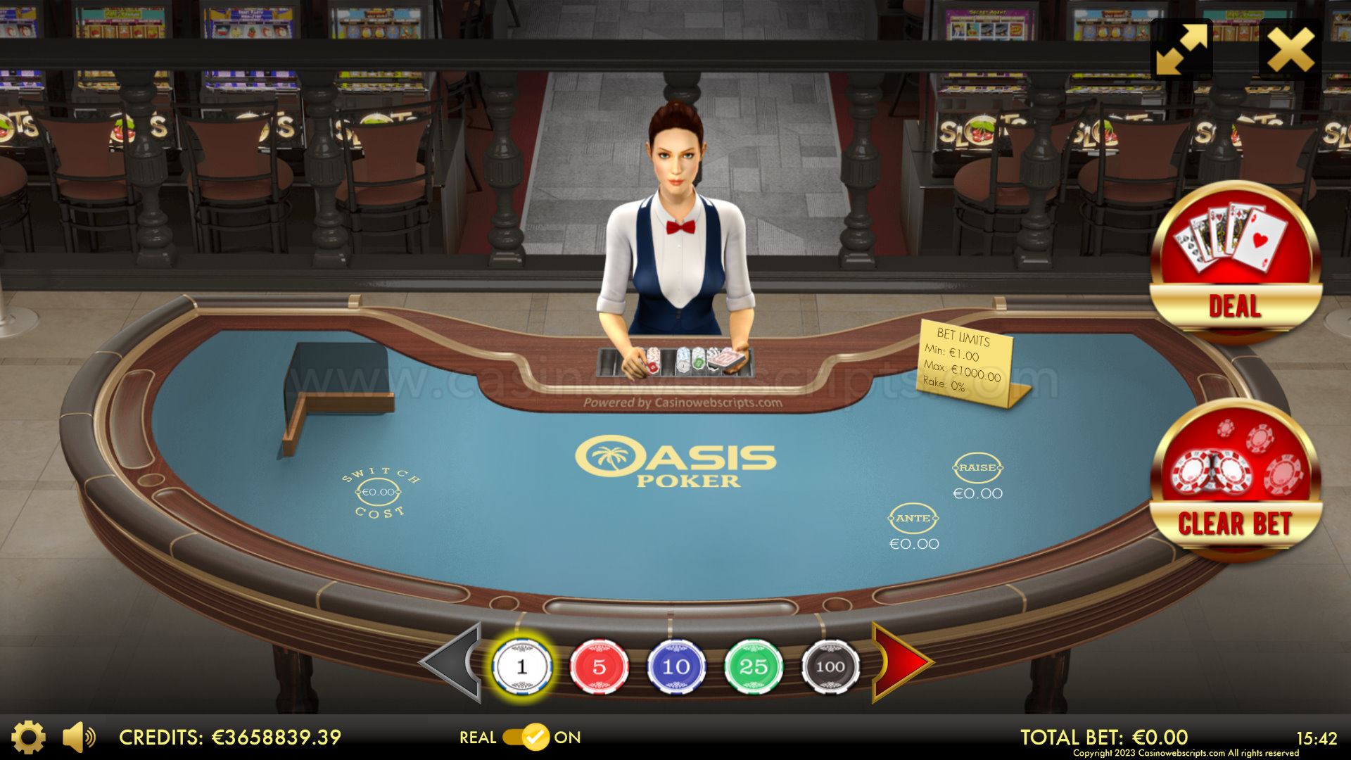 Oasis Poker 3D Dealer Deluxe HTML5 Mobile and PC - Preview