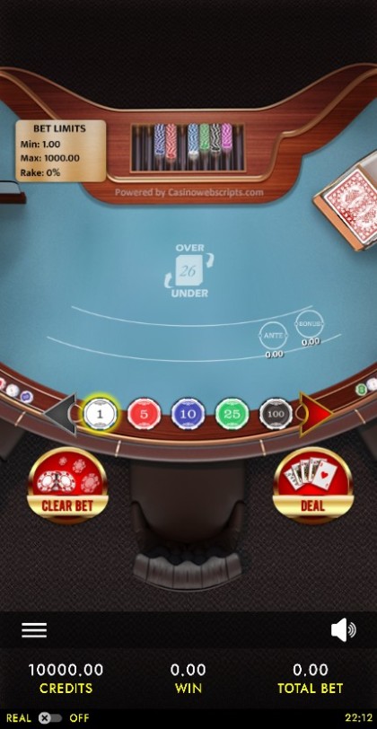 Over or Under 26 4Card Joker Deluxe HTML5 Mobile and PC mobile