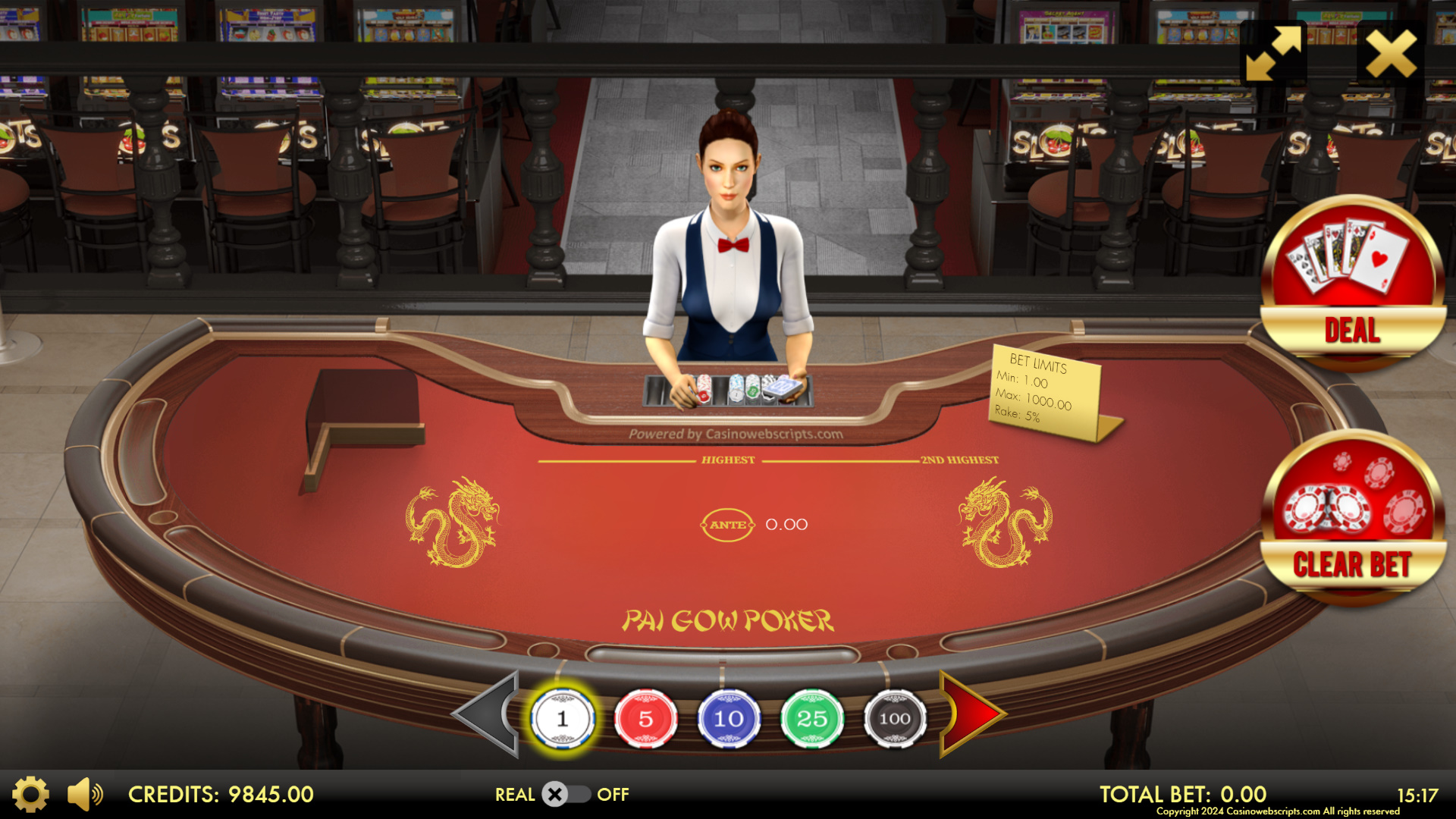 Pai Gow Poker Heads-Up 3D Dealer Deluxe  - Preview