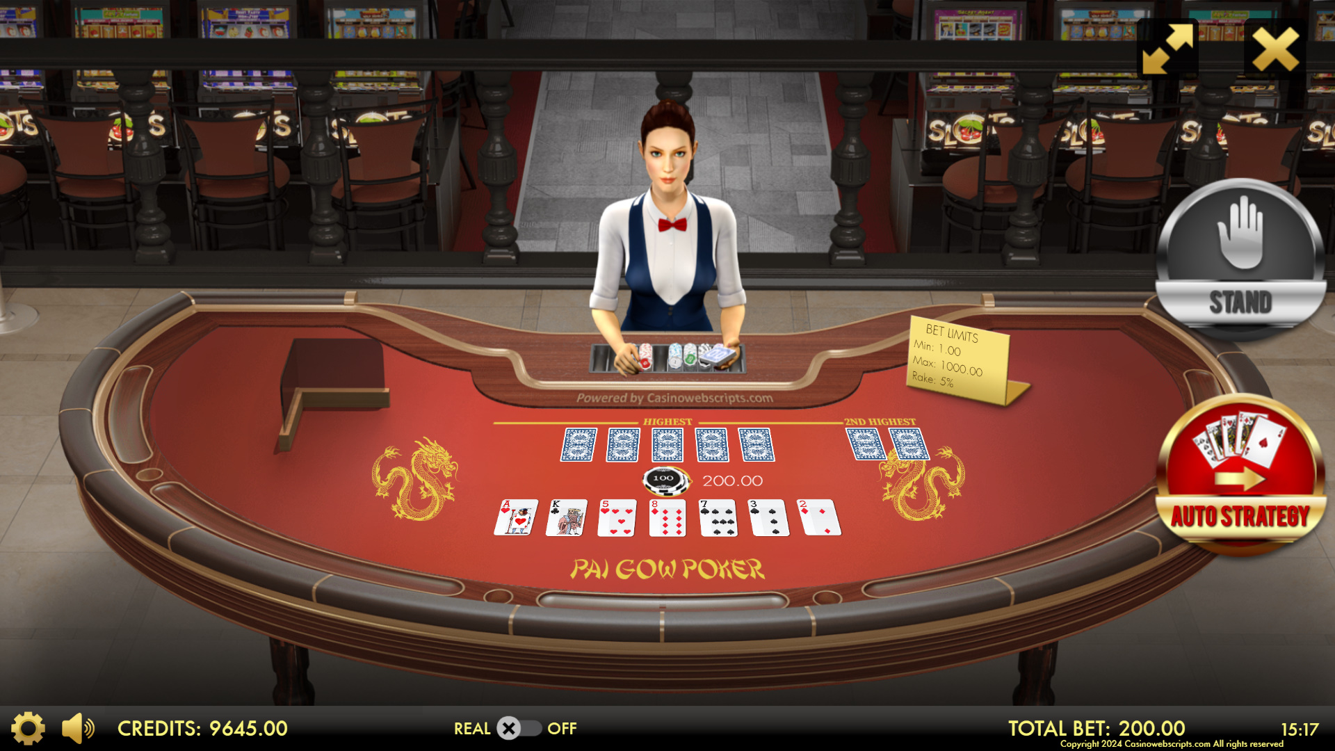 Pai Gow Poker Heads-Up 3D Dealer Deluxe  - Preview
