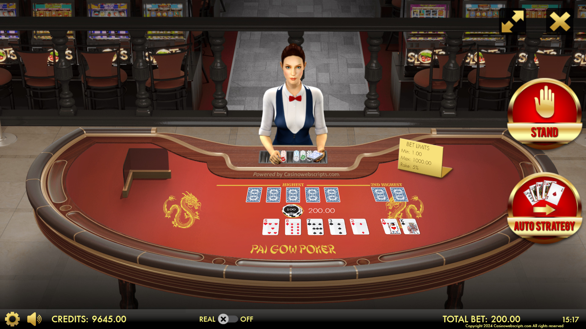 Pai Gow Poker Heads-Up 3D Dealer Deluxe  - Preview