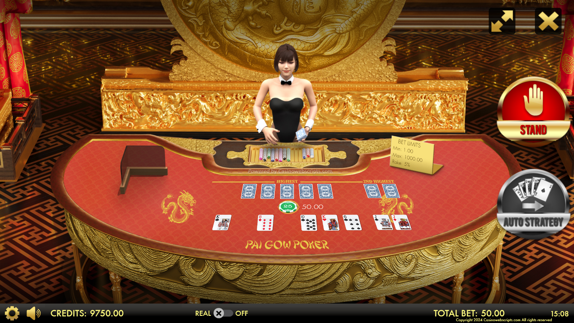 Pai Gow Poker Heads-Up 3D Dragon Edition - Preview