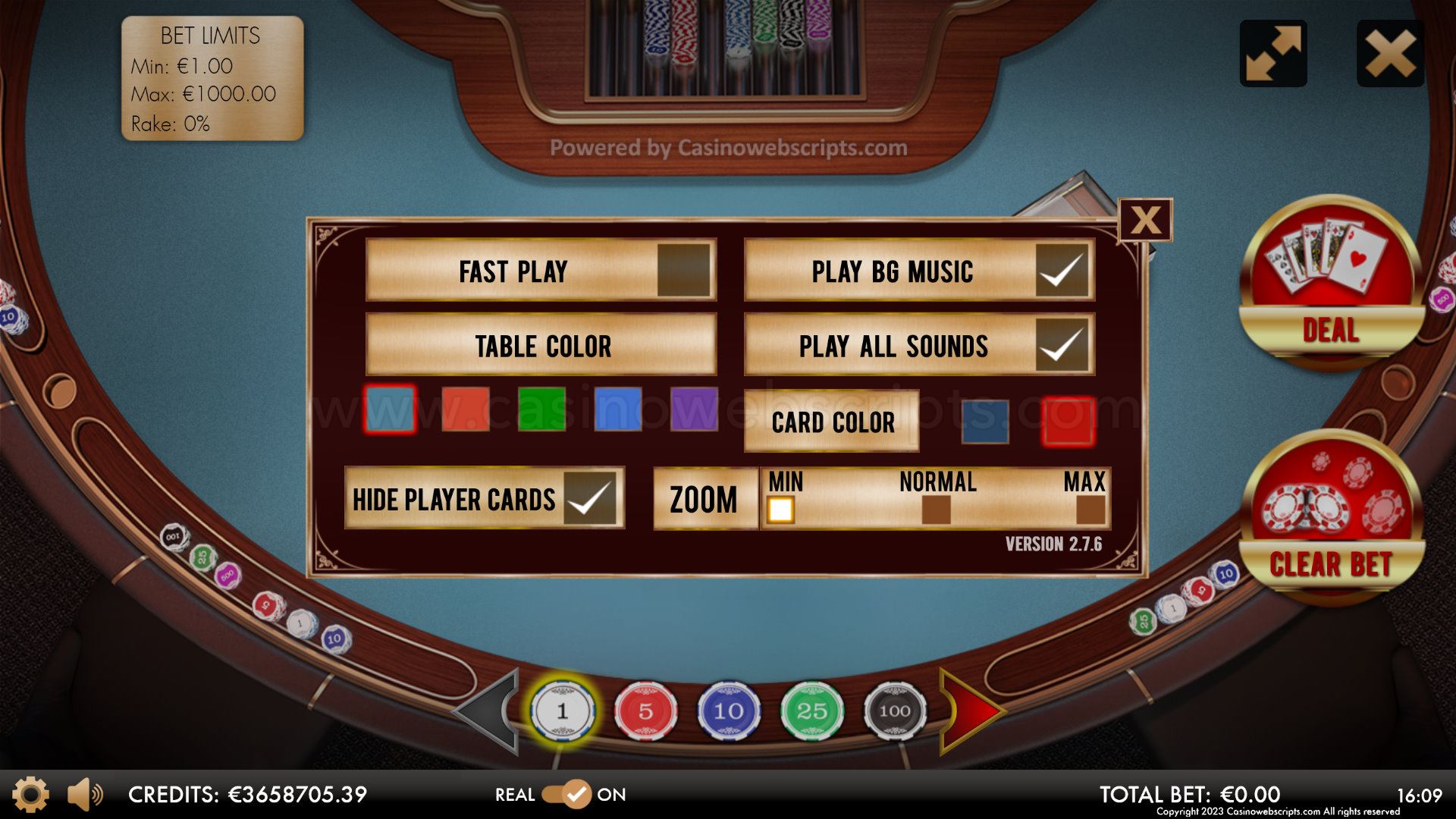 Texas Holdem Heads-Up Deluxe HTML5 Mobile and PC - Preview