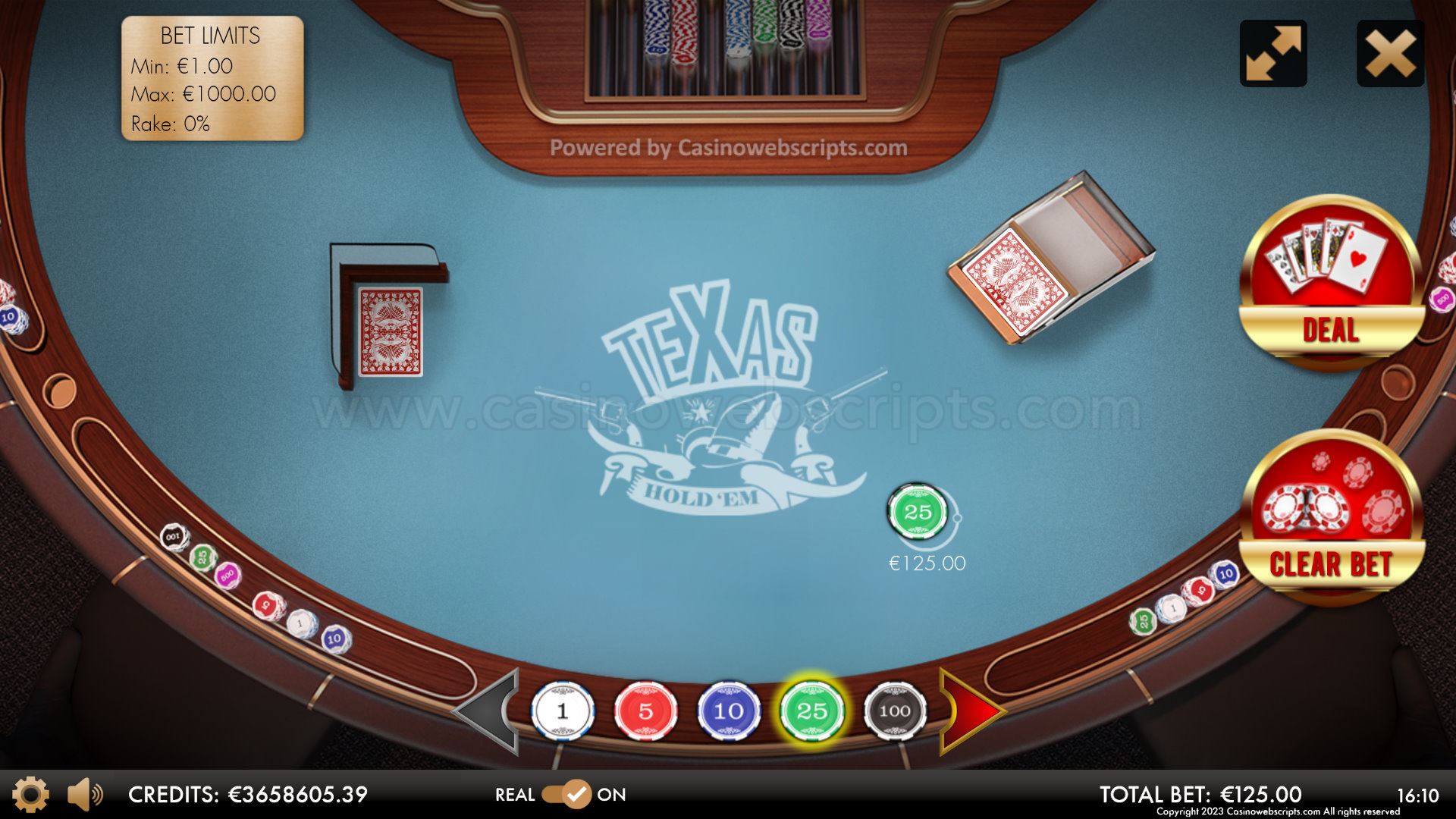 Texas Holdem Heads-Up Deluxe HTML5 Mobile and PC - Preview