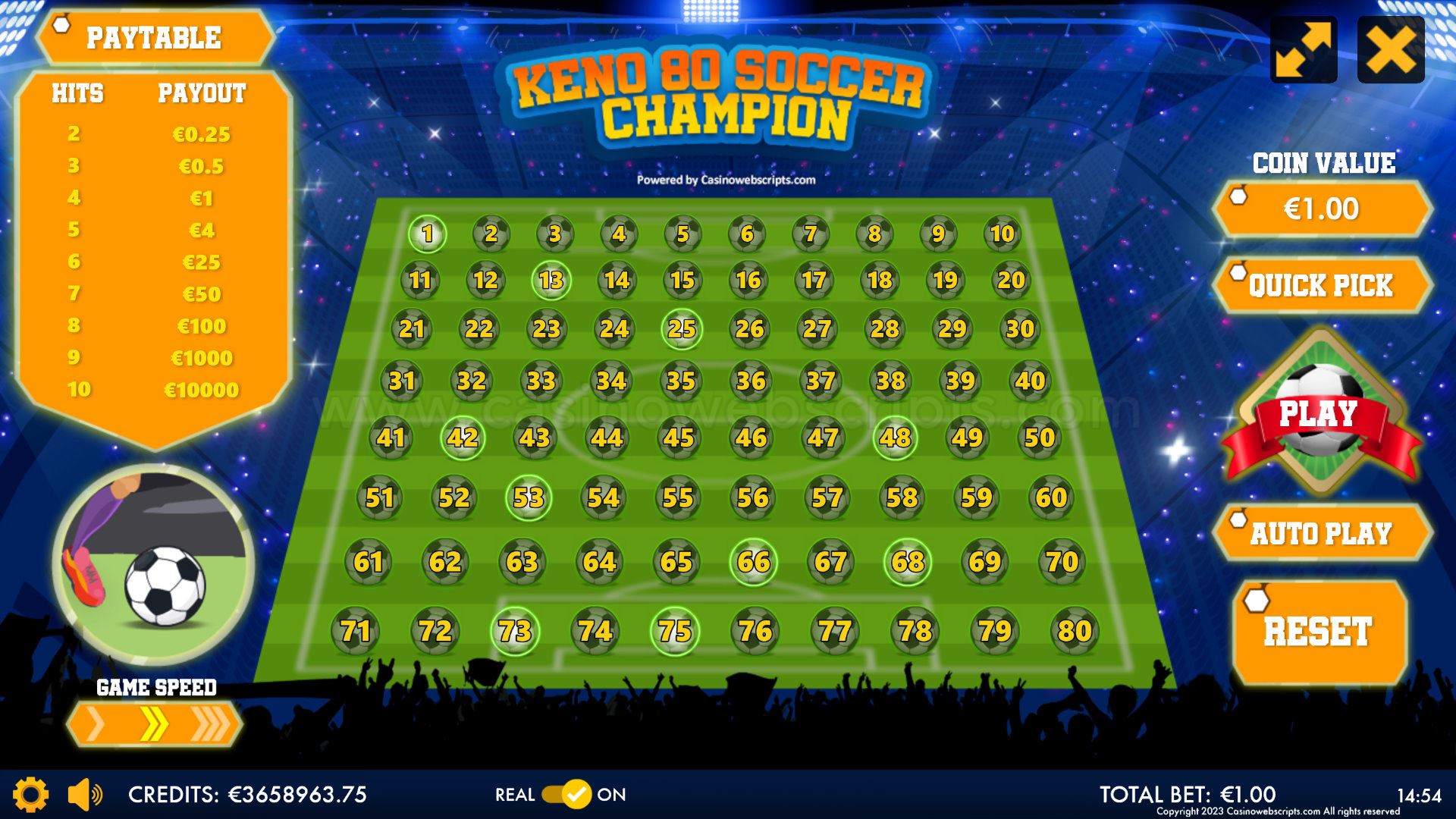 Keno 80 Soccer Champion Mobile and PC - Preview