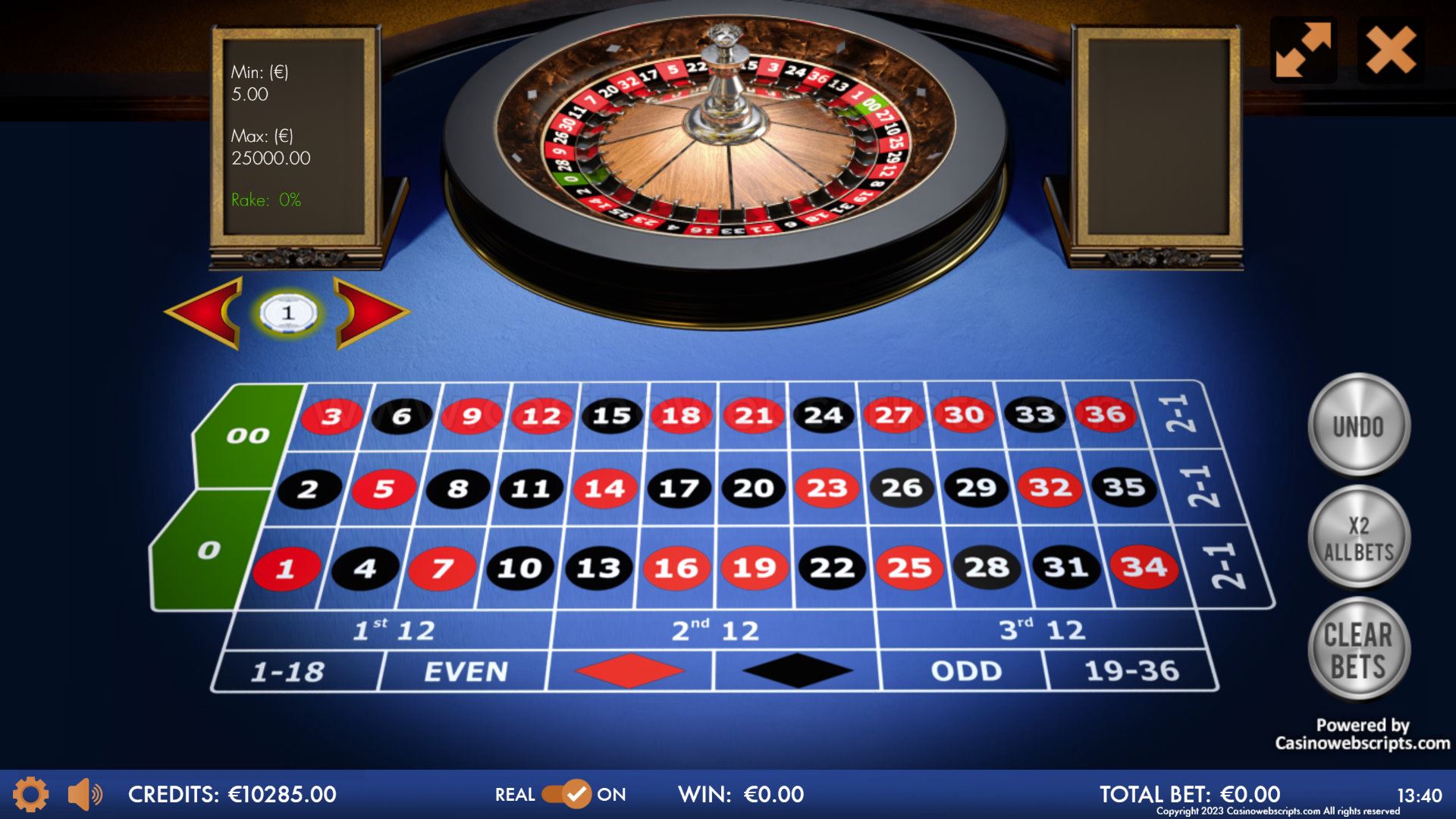 American Roulette 3D Advanced - Mobile and PC - Preview