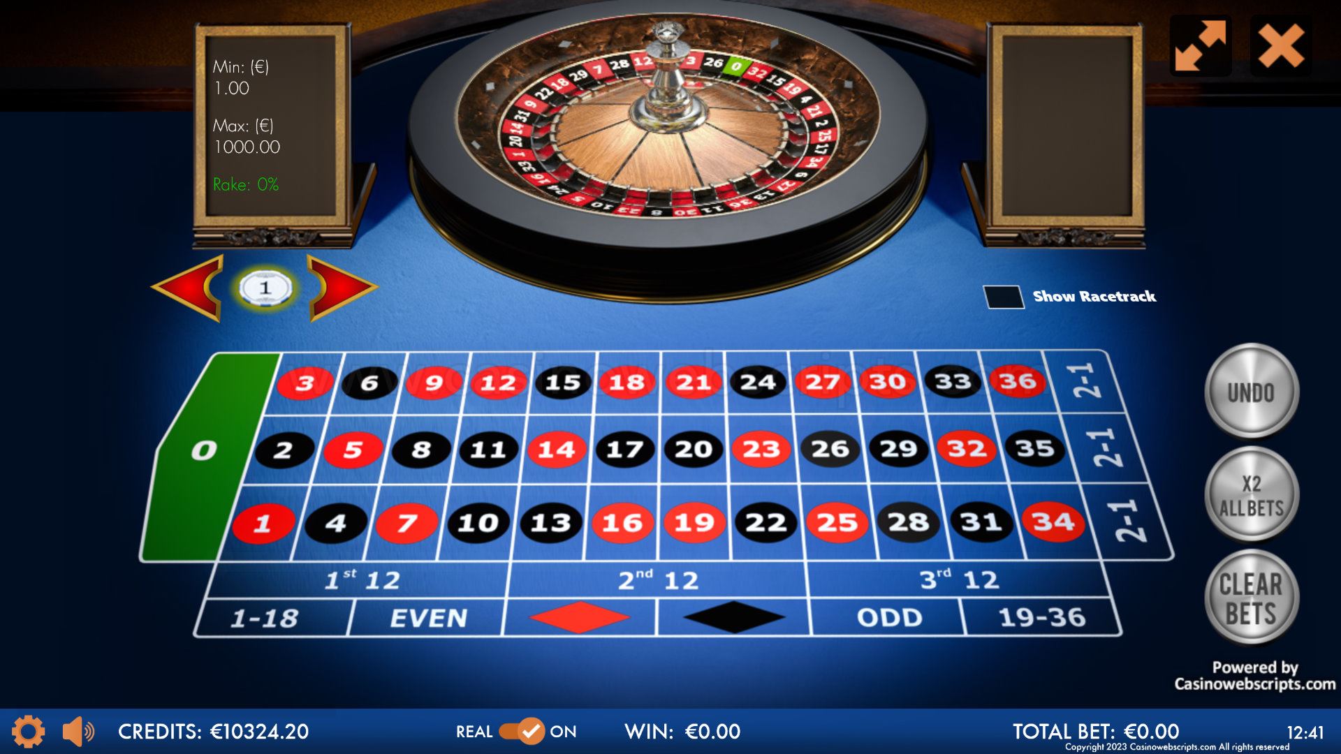 European Roulette 3D Advanced - Mobile and PC - Preview