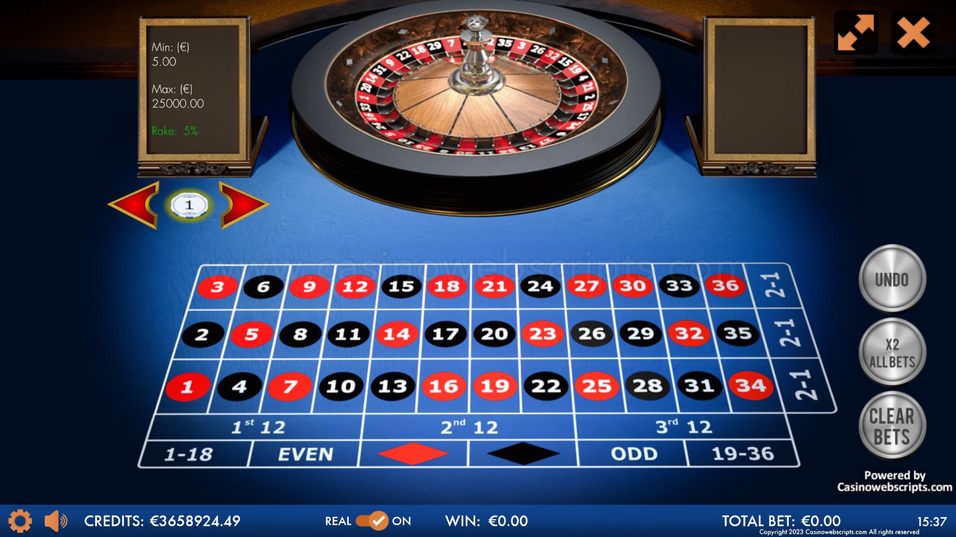 No Zero Roulette 3D Advanced - Mobile and PC - Preview
