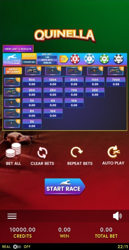 Greyhound Dog Racing Quinella - Mobile and PC mobile