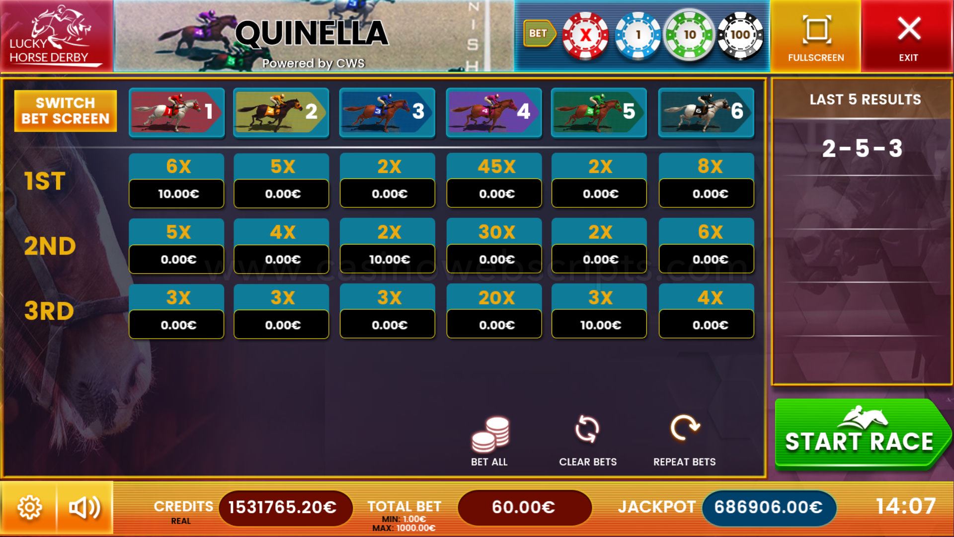 Horse Race Quinella - Lucky Derby Mobile and PC - Preview