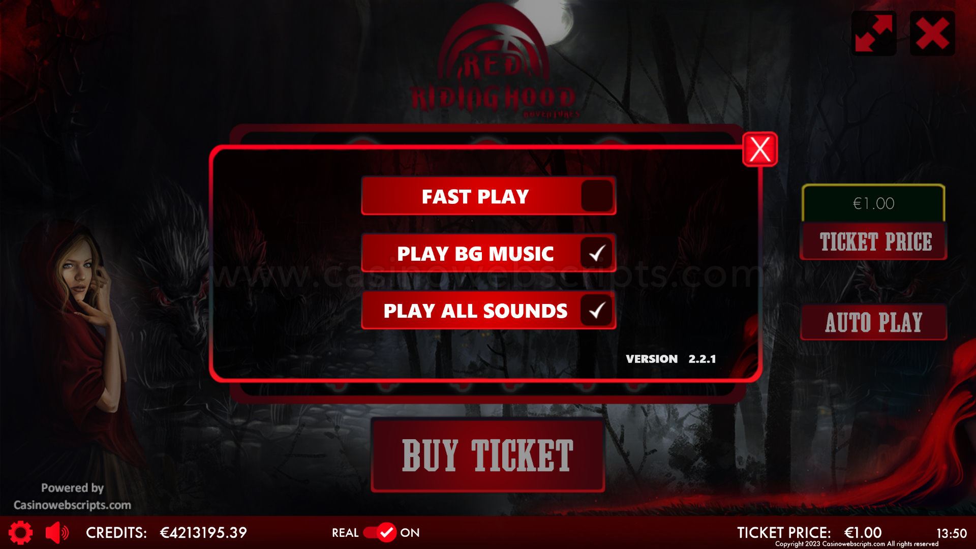 Red Riding Hood Adventures Scratch Card  Mobile and PC - Preview