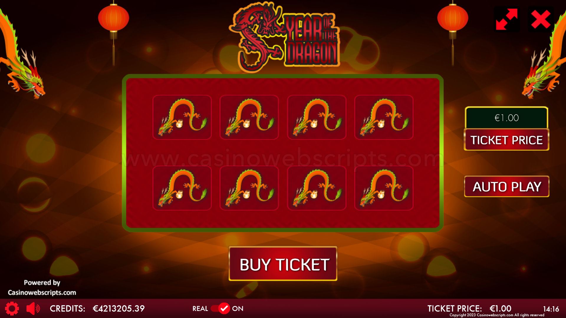 Year of the Dragon Scratch Card  Mobile and PC - Preview