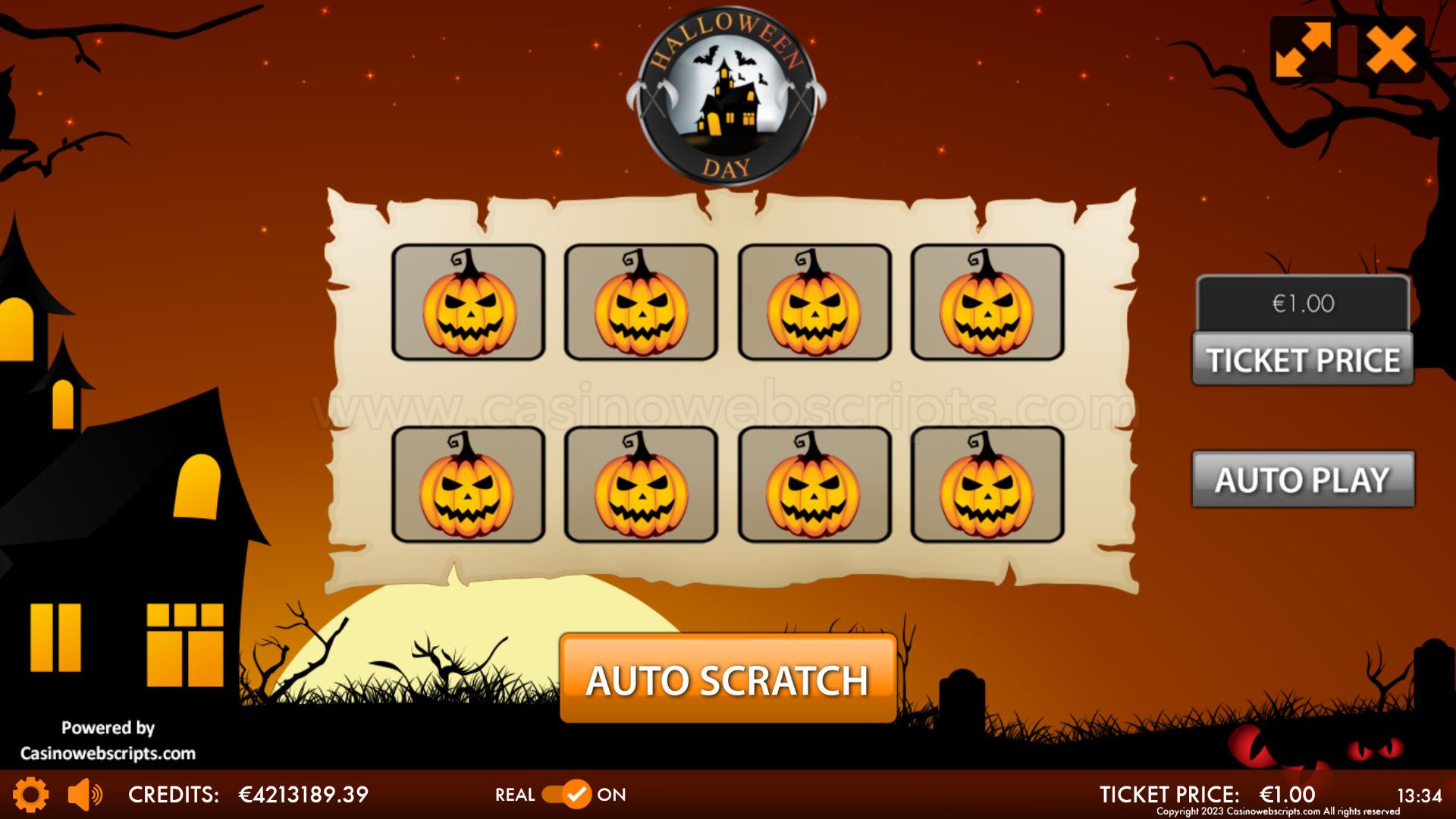 Halloween Day Scratch Card  Mobile and PC - Preview