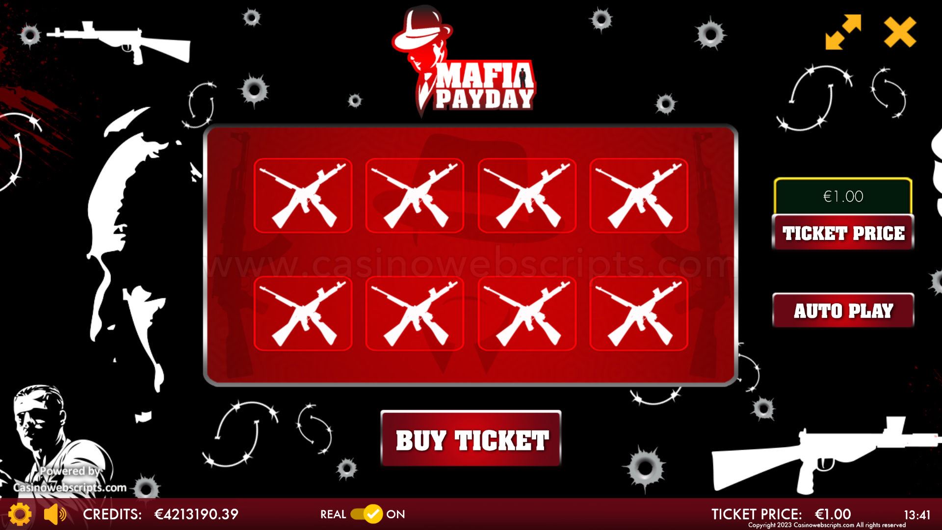 Mafia Payday Scratch Card  Mobile and PC - Preview